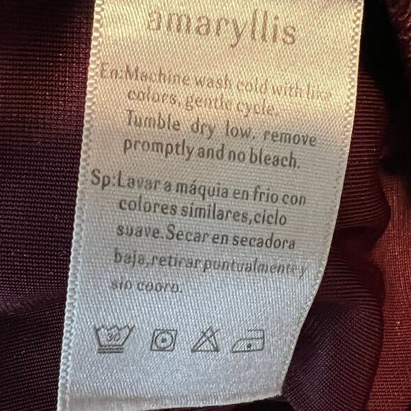 Amaryllis Velvet Rouge Ruched Shoulder Top Wine Burgundy Maroon Red Size S - Picture 5 of 7